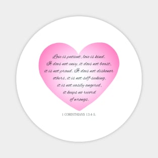 Inspirational Love Bible Verse Valentine's Day Calligraphy Magnet